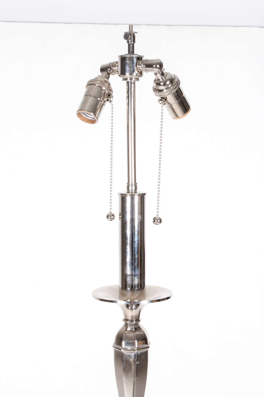 French Nickel Plated Floor Lamp 1